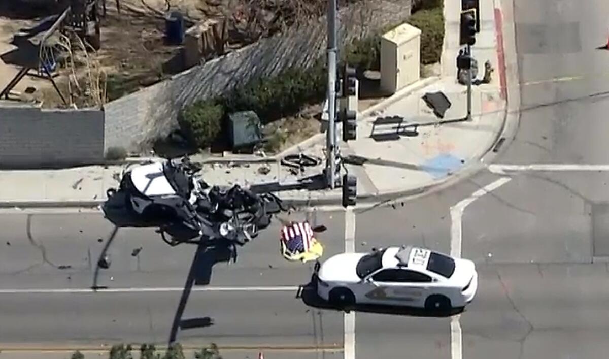 A bird's eye view of a crash.