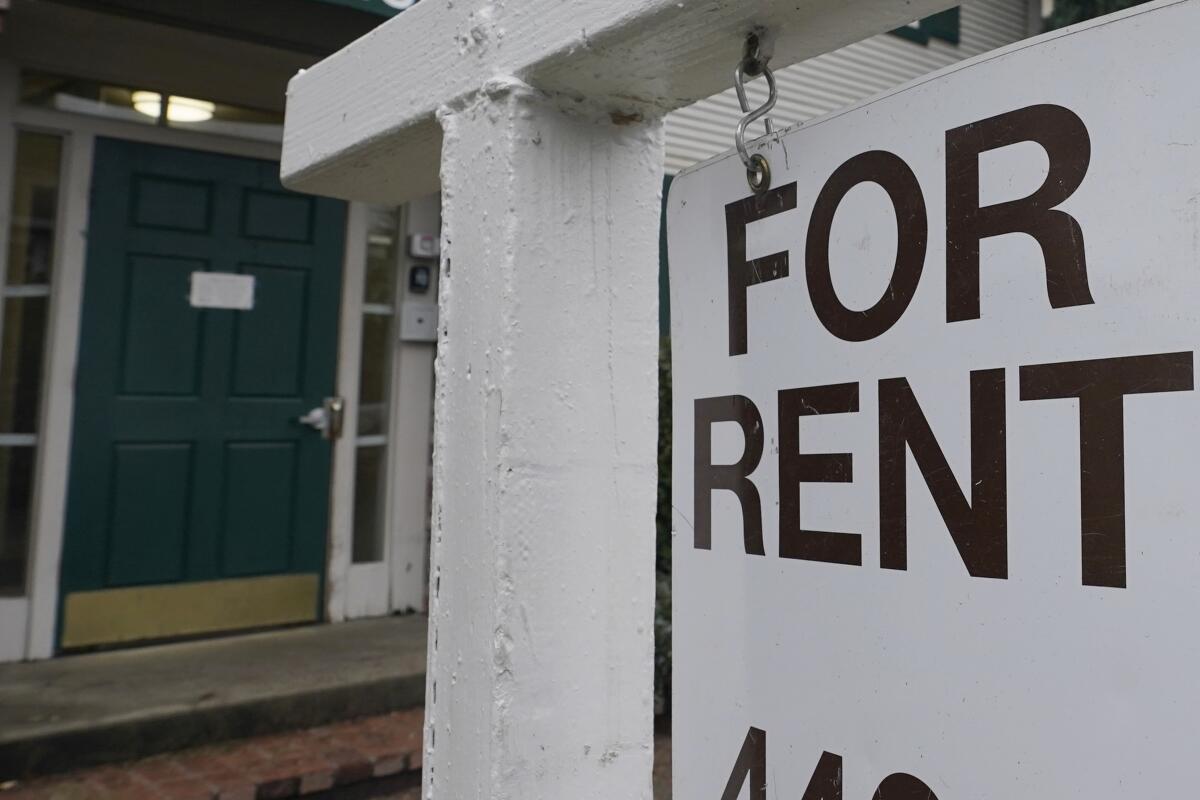 A for rent sign is posted outside a Sacramento home.