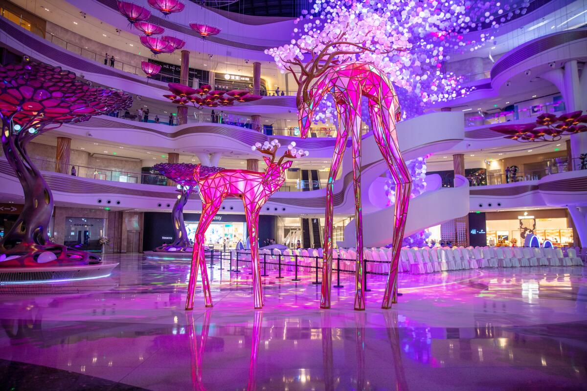 A deer sculpture in Aura: The Forest at the Edge of the Sky