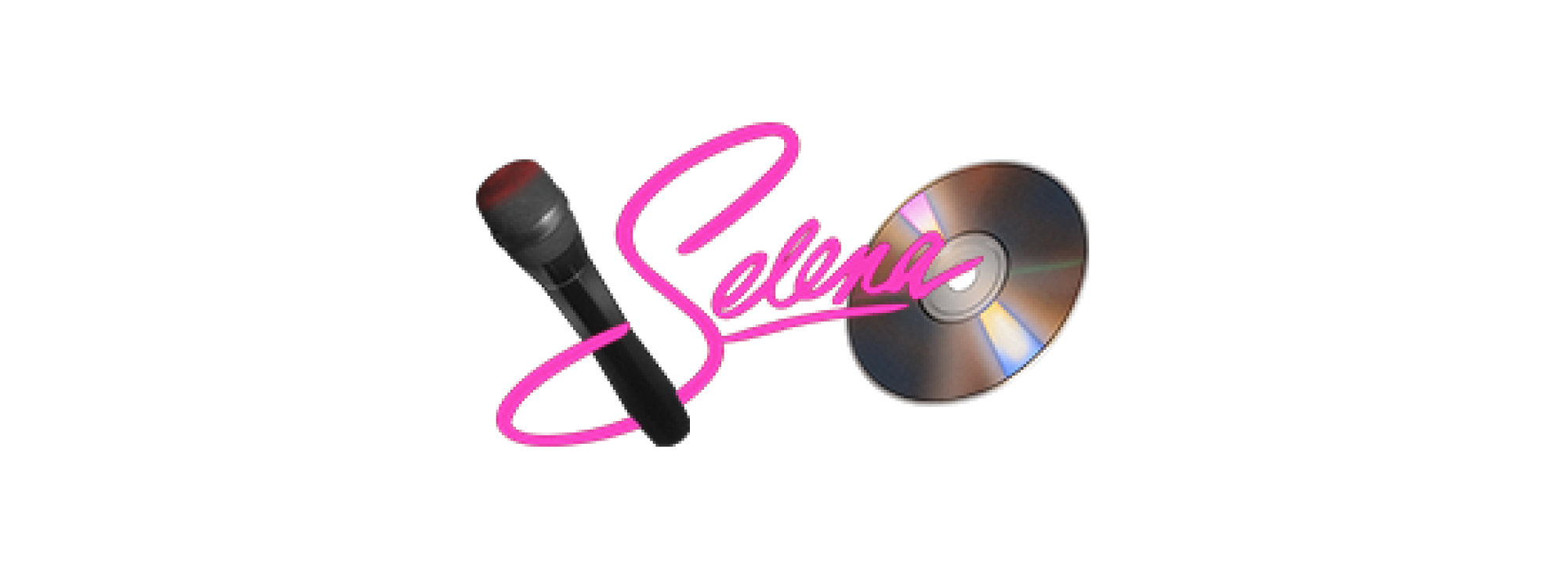 Selena logo and cd and microphone