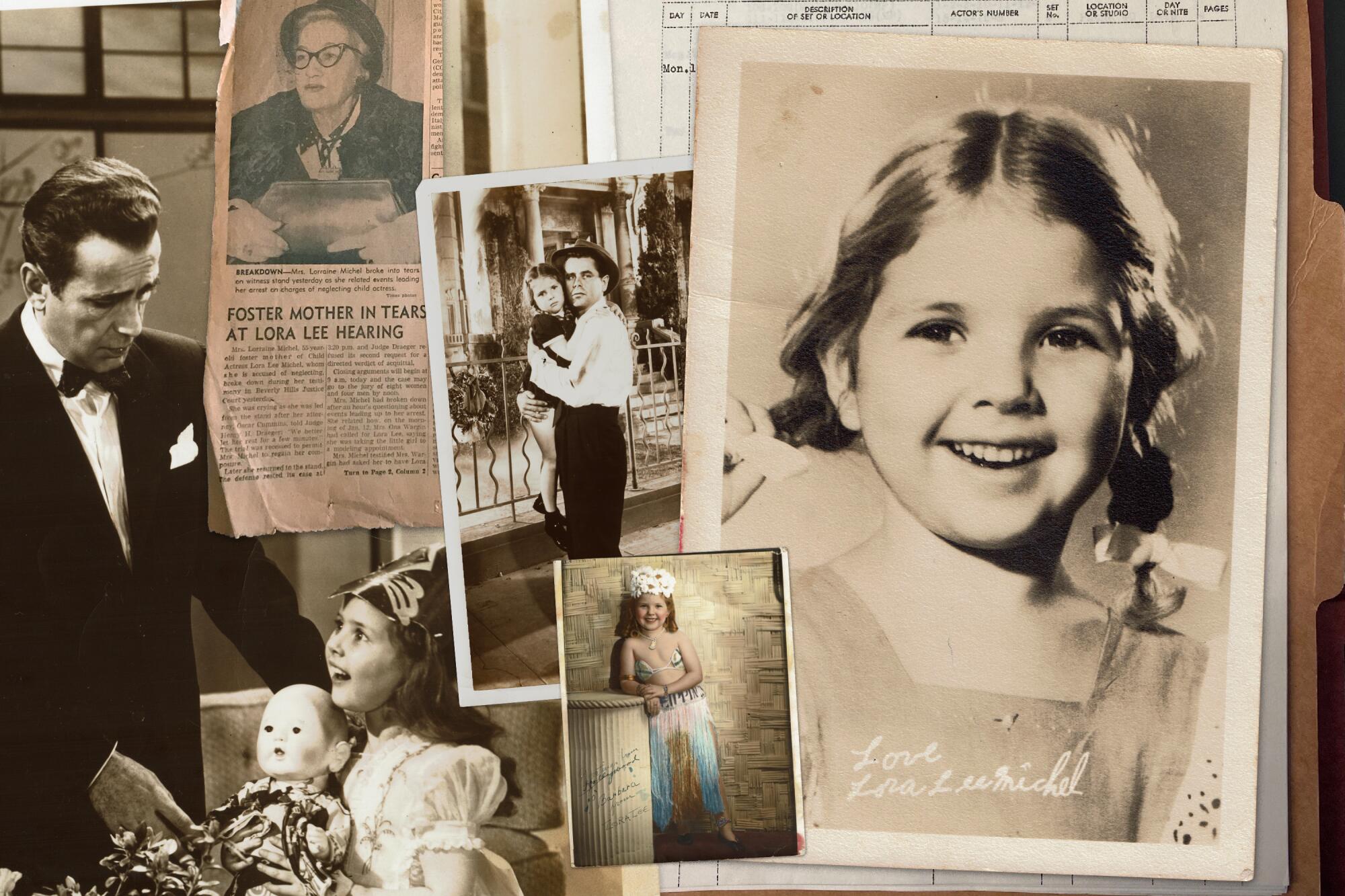 A photo collage of Lora Lee Michel.