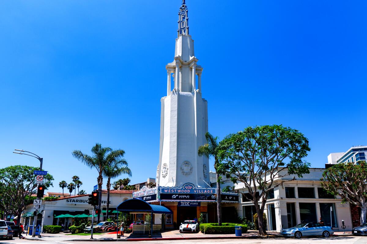 WESTWOOD, CA - AUGUST 12: Nissan GT-R NISMO sports cars are seen outside the Fox Westwood Village Theatre, promoting the new 'Gran Turismo' movie, based on the Sony PlayStation video game series on August 12, 2023 in Westwood, California. (Photo by AaronP/Bauer-Griffin/GC Images)