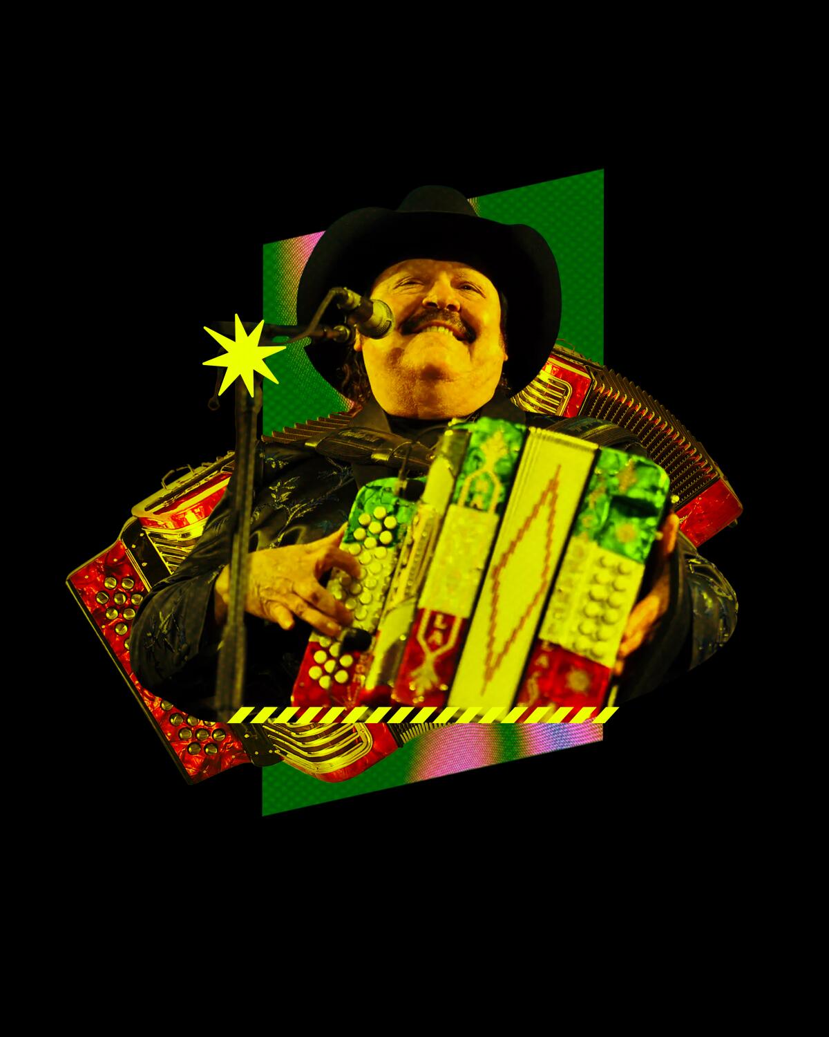 Ramon Ayala playing the accordion.