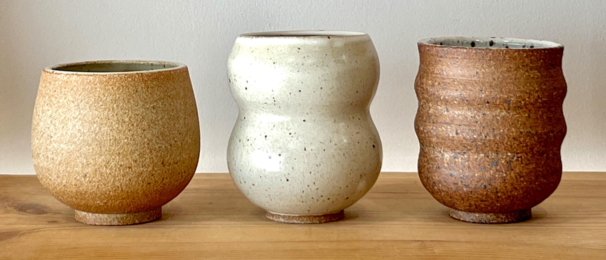 3 wave cups from BX Ceramics