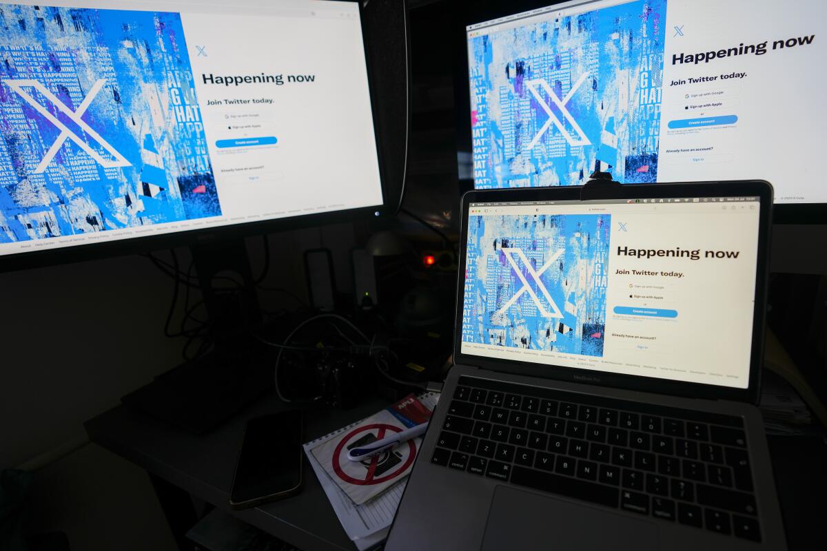 A close-up of open laptops.