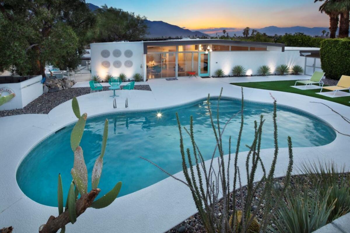A Midcentury Modern home and pool in Palm Springs.
