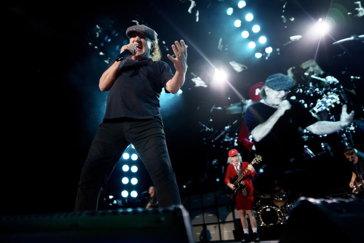 AC/DC, led by singer Brian Johnson and guitarist Angus Young, delivered a Rose Bowl performance full of a power and passion.